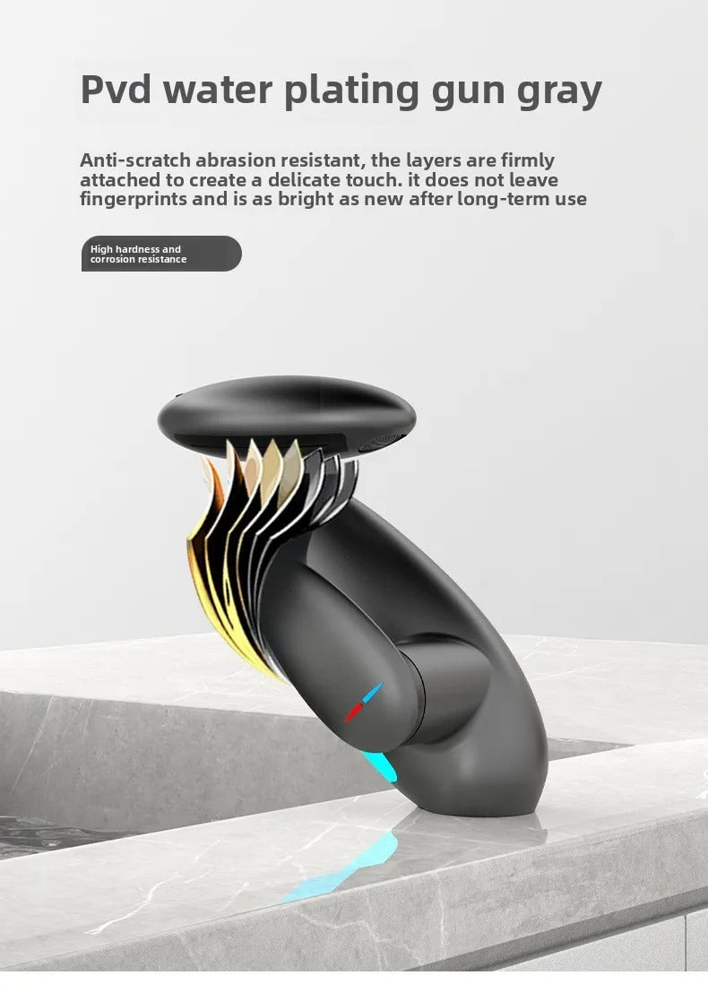 Smart LED Bathroom Faucet – 4 Water Modes, 360° Pull-Out Head