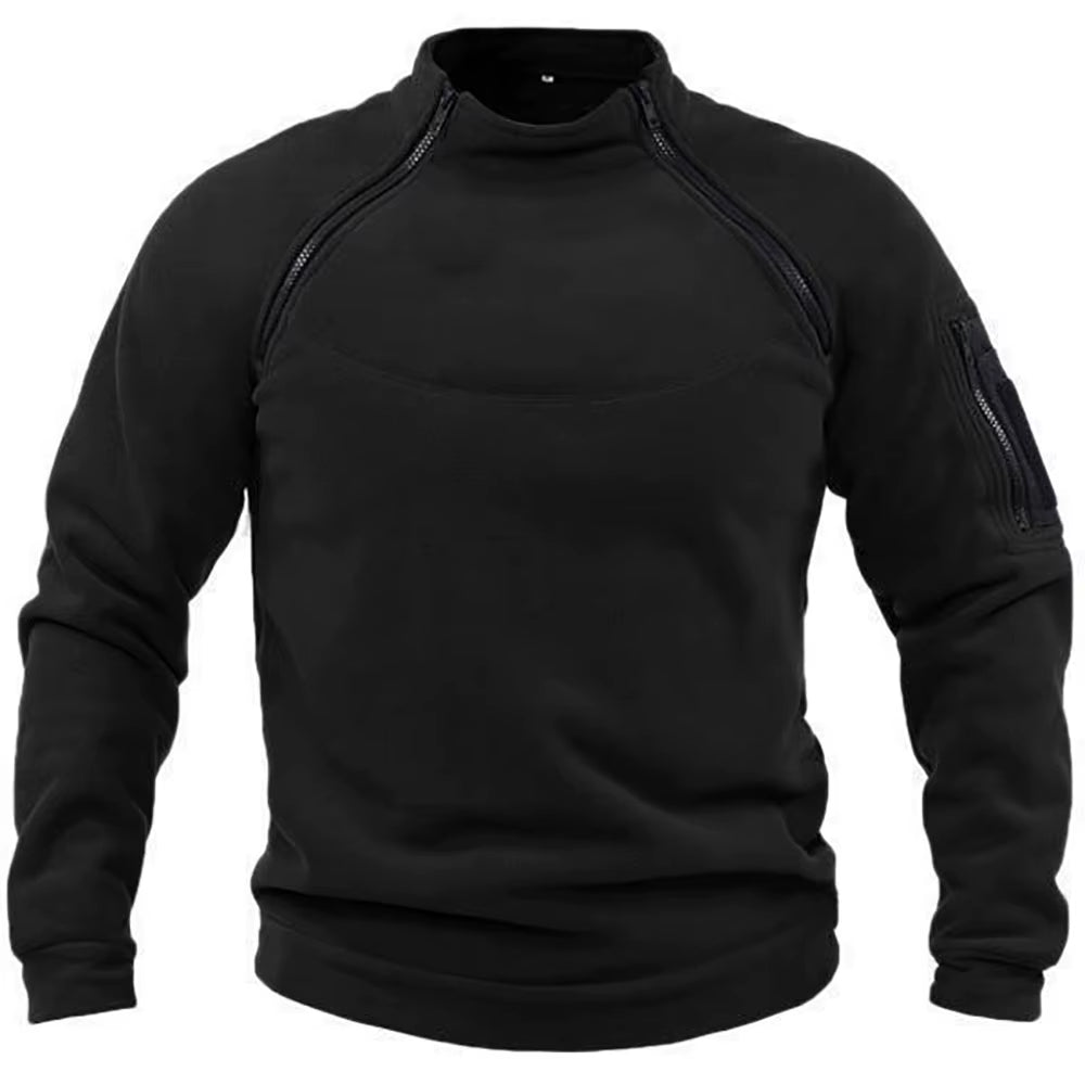 Men'S Tactical Outdoor Fleece Jacket Clothes Warm Zippers Pullover Men Windproof Coat Thermal Hiking Sweatshirt
