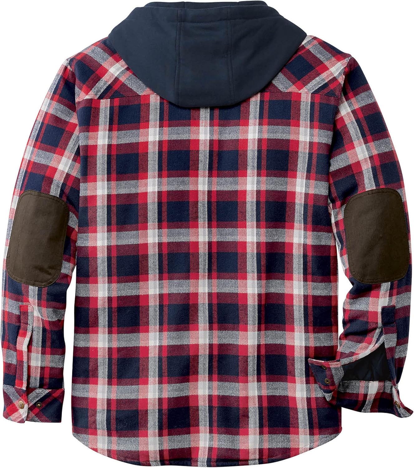 Men's Hooded Flannel Shirt Jacket with Berber Lining for Camp Nights