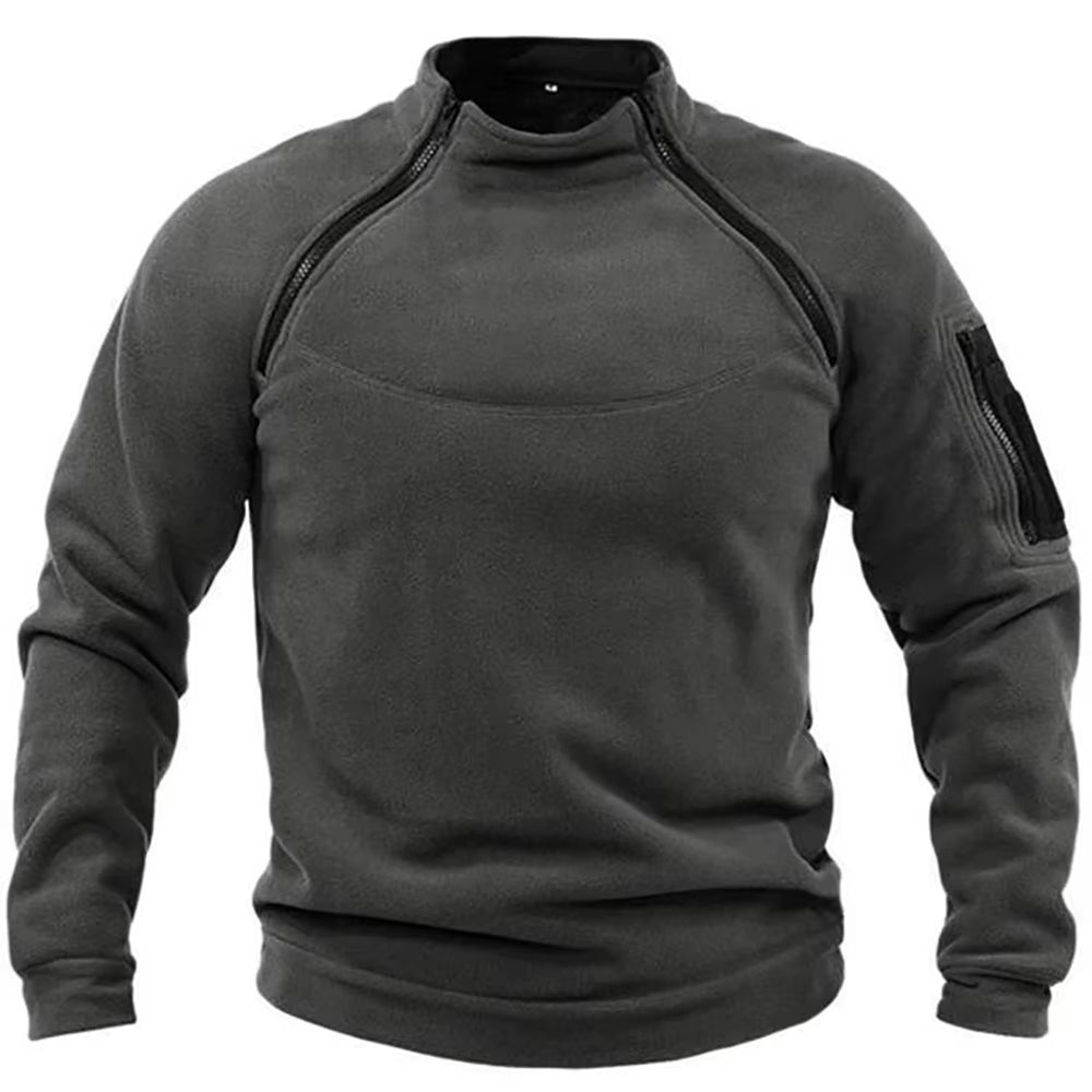 Men'S Tactical Outdoor Fleece Jacket Clothes Warm Zippers Pullover Men Windproof Coat Thermal Hiking Sweatshirt