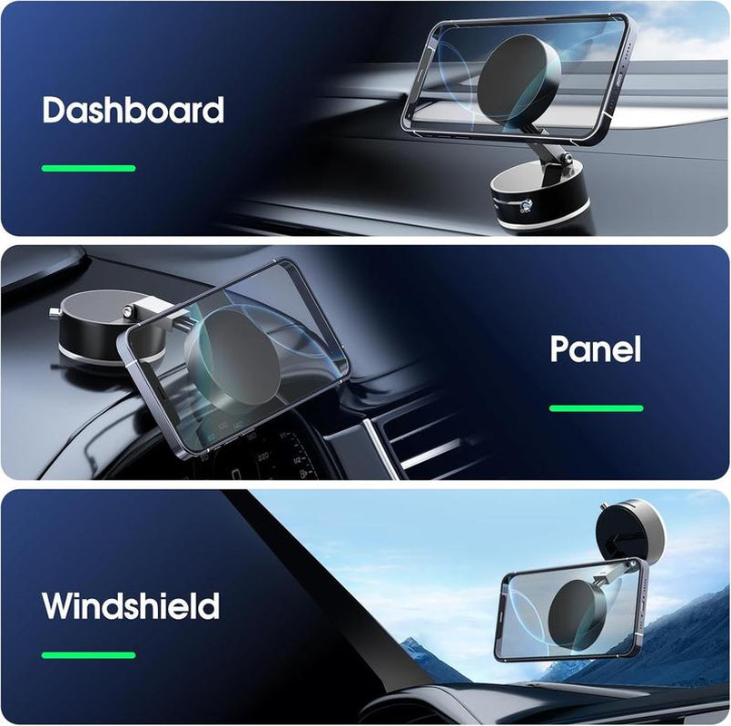 Magnetic Phone Holder Stand, Adjustable & Foldable, Strong Suction Cup, Vacuum Adsorption, Portable Multifunctional Mobile Phone Stand for Car & Multi-Scene Use Vacuum Magnetic