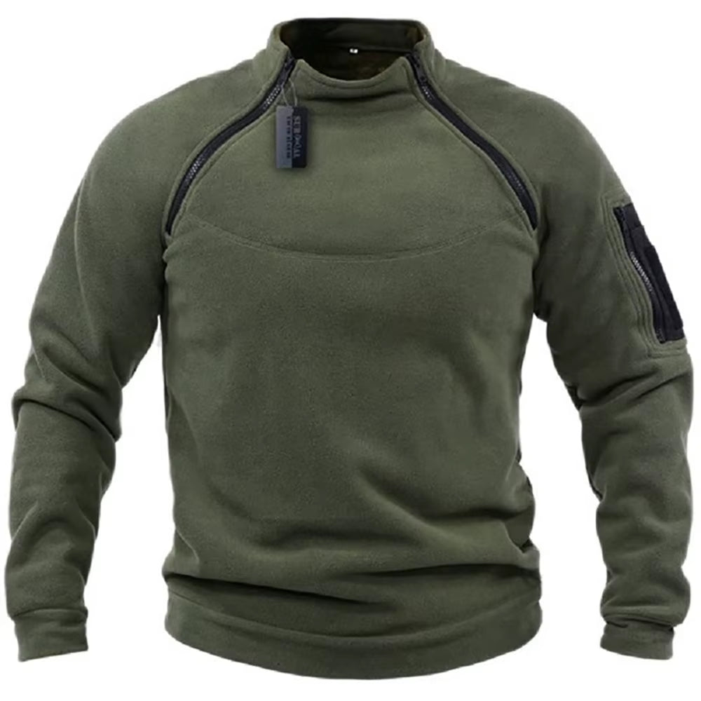 Men'S Tactical Outdoor Fleece Jacket Clothes Warm Zippers Pullover Men Windproof Coat Thermal Hiking Sweatshirt