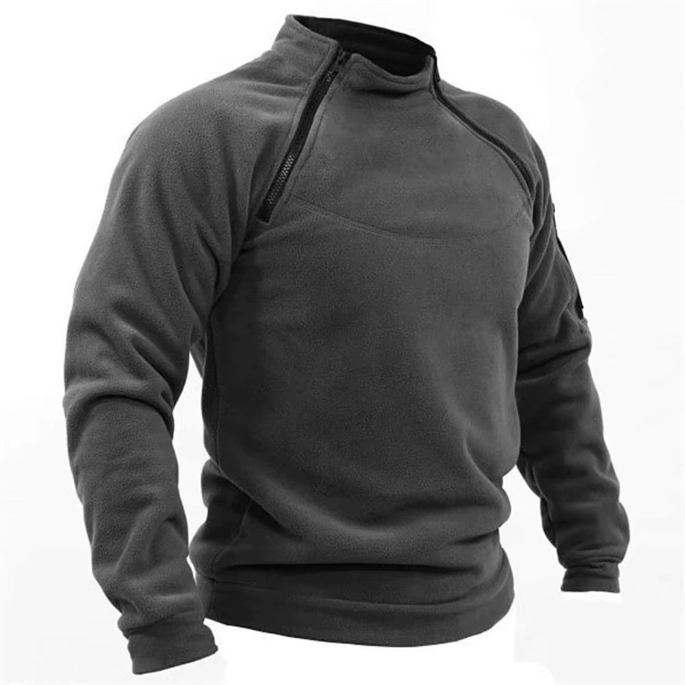 Men'S Tactical Outdoor Fleece Jacket Clothes Warm Zippers Pullover Men Windproof Coat Thermal Hiking Sweatshirt