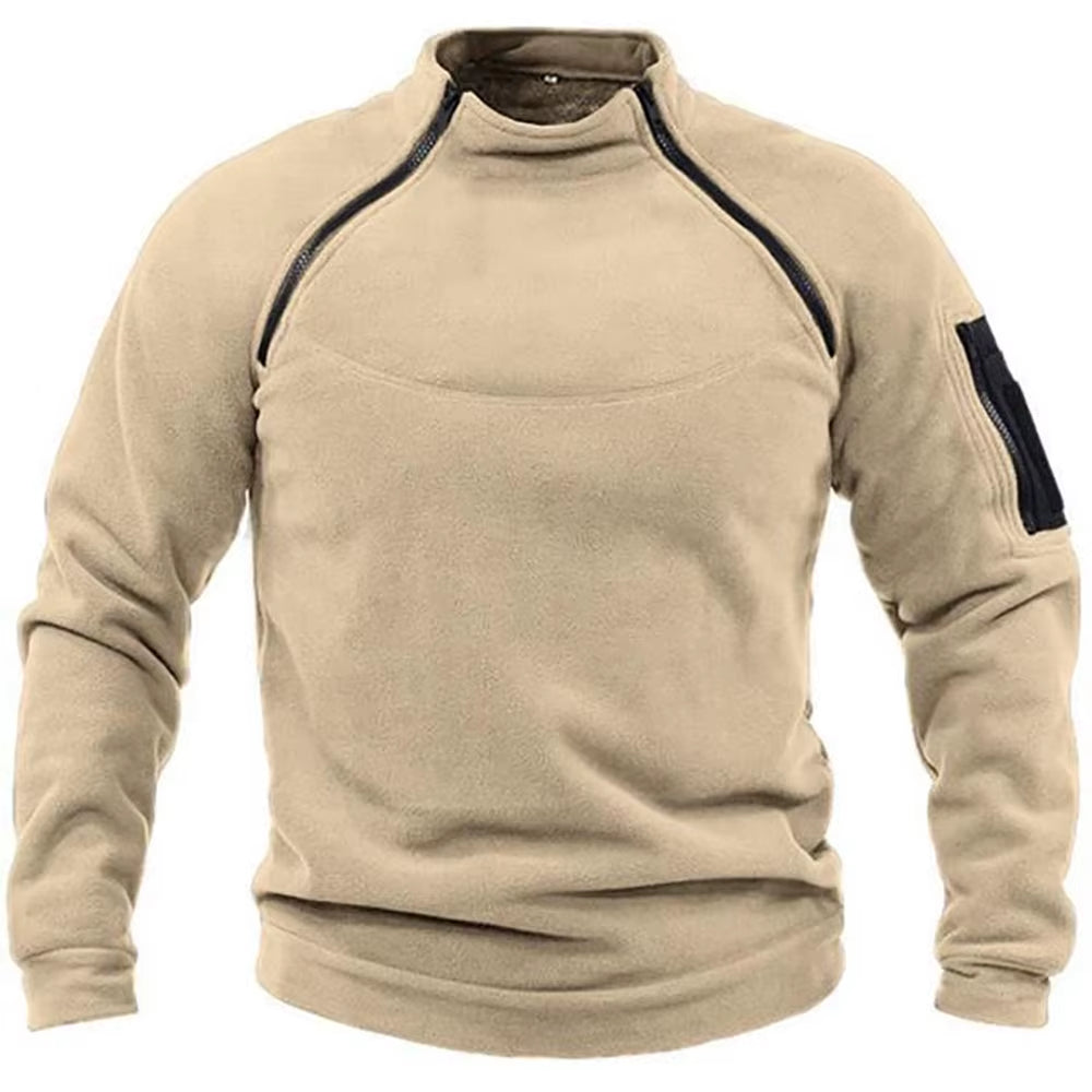 Men'S Tactical Outdoor Fleece Jacket Clothes Warm Zippers Pullover Men Windproof Coat Thermal Hiking Sweatshirt